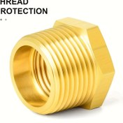 Resim 3 adet Pirinç Altı Bushing Kırmızı Redüksiyon Boru Bağlantı 1/8 1/4 3/8 1/2 3/4 F ile M Konik Küçültme Bakır Su Gaz Adaptörü Kombineyor Bağlantı 