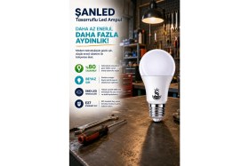 Resim ŞANLED 10W Tasarruflu Beyaz Renk LED Ampul-2 Adettir 