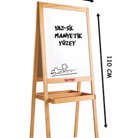 Resim Mey İthalat 2195 Ayaklı Çift Taraflı Manyetik Ahşap Yazı Tahtası 
