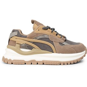 Resim Deery Kadın Hakiki Süet Vizon Renk Sneaker Ayakkabı 