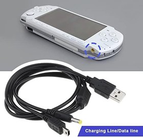 Resim ECSiNG 2 ADET 2'si 1 arada USB Veri Şarj Kablosu Şarj Cihazı Sony PSP 1000 2000 3000 ile Uyumlu Konsol Taşınabilir Yedek Veri Aktarımı ve Güç USB Kablosu Kurşun 1,2 m 