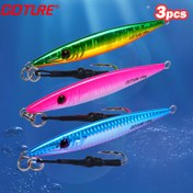 Resim GOTURE 3 Adet Tuzlu Su Kurşun Dikey Jig Balıkçılık Yemleri - 80g/100g/150g/200g Çok Renkli Yansıtıcı Akışkan Tasarım ile Tonbalığı, Mavi Balık, Uskumru için - Derin Deniz Hızlı Jigging Yemleri Dayanıklı Kurşun Yapı ve Balıkçı Jig Başlığı Kancaları 