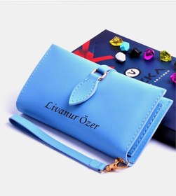 Resim Mavi Damla Model Trend Kadın Cüzdanı 