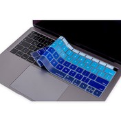 Resim Lacivert Mavi Laptop Macbook Air Klavye Koruyucu Us(abd) İngilizce Harf Baskılı A1932 Ile Uyumlu Ombre McStorey