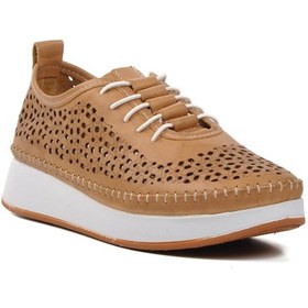 Resim Ayakmod 24077-L Bej Hakiki Deri Kadın Günlük Ayakkabı 001 