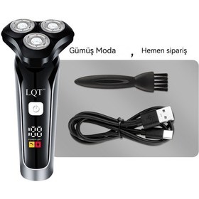 Resim Sınır Ötesi Şarj Erkek Elektrikli Tıraş Makinesi Üç Başlı Su Yıkama Tıraş Makinesi Elektrikli Üç Başlı Bağımsız Almanya Uygun Siyah 