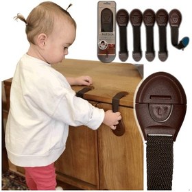 Resim Çocuk Bebek Çekmece Dolap Güvenlik Kilidi Çok Amaçlı Kilit Kahverengi 5 Adet Çok Renkli 