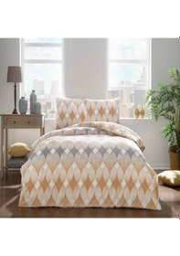 Resim Taç Flanel Begona Çk Nevresim Takımı Hardal 