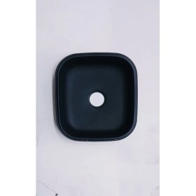 Resim Gralux Evye Siyah Granit Desen Kaplamalı Kare Alttan 40 x 45 Paslanmaz Evye 