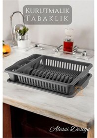 Resim Modacar Bulaşık Durulama Sepeti Tabaklık Bulaşık Kurutmalık Gri Alessi Renkli 