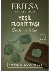 Resim Sertifikalı Ham Yeşil Florit Taşı Cüzdan Boy 10-15 Mm Bereket Ve Bolluk 