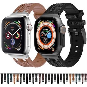 Resim Saat Serisi 9 41mm Timsah Dokusu Sıvı Silikon Saat Bantı Gümüş Koyu Yeşil 