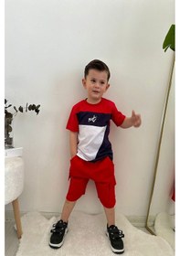 Resim Çizgi Karakter Desenli Erkek Çocuk Takım Pembe - Siyah 