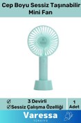 Resim VARESSA Premium Seri Usb Şarjlı 3 Kademeli Sessiz Taşınabilir Mini Fan Pervaneli Soğutucu Küçük Vantilatör 
