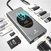 Resim m.tk moveteck 15in1 Usb C Hub Çoklayıcı Adaptörü Aleminyum Hdmı Televizyon Macbook Micro Sd Card Vga Aktarıcı 