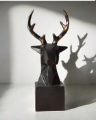 Resim Kubik Geyik Kafası Dekoratif Obje Biblo C 0107 - Siyah 