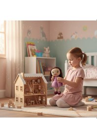 Resim El Yapımı Kız Bebek Amigurumi Oyuncak Tığ İşi Oyun Arkadaşı Çok Renkli 