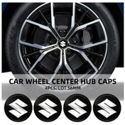 Resim Siyah-4 Adet 56mm Araba Tekerlek Merkezi Poyra Kapağı Rozeti Amblem Çıkartması Tekerlek Etiket Suzuki Jımny Grand Vitar 