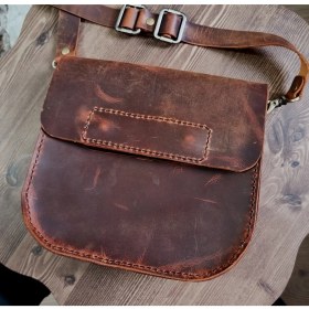 Resim Hakiki Deri Elyapımı Çanta 20*20 cm 