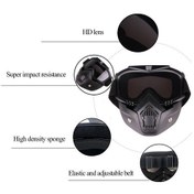 Resim Jokmae Çıkarılabilir Motosiklet Gözlük Maskesi Rüzgar Koruma Sarı 