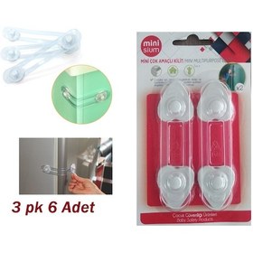 Resim Çocuk Bebek Güvenlik Çekmece Dolap Kilidi 3 Paket x 6 Adet Çok Renkli 