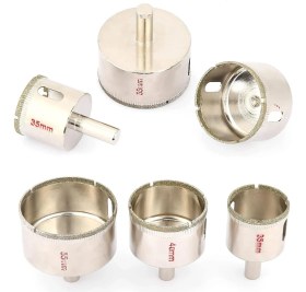 Resim Depolife Cam Mermer Granit Delme Pancı 35 mm 42 mm 60 mm Matkap Için 3'lü Elmaslı Delik Karot 