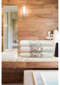 Resim 3 Lü Tül Dantel İşlemeli Boncuklu Havlu Seti 50x90 Cm Çok Renkli 