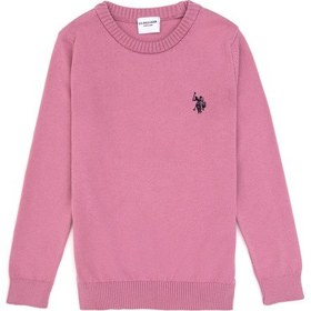 Resim U.S. Polo Assn. Kız Çocuk Pembe Bisiklet Yaka Basic Kazak 50316808-VR167 