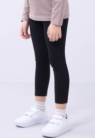 Resim %95 Pamuk 3'lü Kız Çocuk Tayt Takımı Uzun, Kapri ve Şort Model - Siyah / 2-3 Yaş 