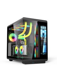Resim Gametech Vision Lcd 7 Argb Fanlı Siyah Gaming Kasa 