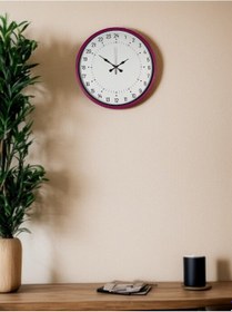 Resim 36 Cm Pembe 24 Saat Göstergeli Özel Tasarım Duvar Saati Çok Renkli 