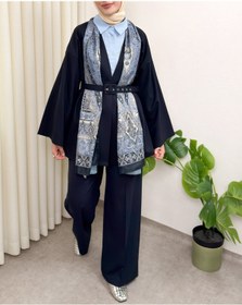 Resim Modamorfo Kemerli Pantolonlu Kimono Takım -laci 