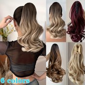 Resim YUSULAXI 30.48cm Kısa saç tokası Klipsli Ponytail Uzatma - Sentetik Derin Dalga Saç Peruk, Kadınlar ve Erkekler için Güvenli saç tokası Klipsleri, Doğal Görünüm, Siyah Kahverengi, Günlük Kabarık Pony Tail, Günlük ve Özel Günler için, Ponytail Saç Uzantıları, Çok Yönlü Saç Parçası, Güvenli Klips Bağlantıları 