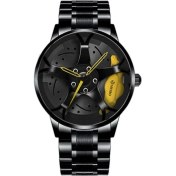 Resim Hanyang Yellow3 Üst Izle Marka Araba Saatler Erkekler Spor Kuvars Bilek Saatler 3D Spor Jant Tekerlek Göbeği Kol Saati Araba Kuvars Erkek Saatler (Yurt Dışından) 