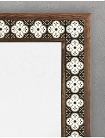 Resim Oscar Stone Decor Ahşap Çerçeveli Mozaik (Mermer) Ayna 53X73 Cm Seramik-Star-Yıldız-Karo Desenli Ayn5070-056 