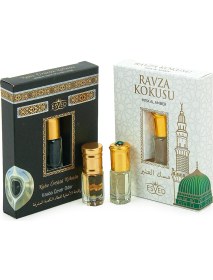 Resim Hac ve Umre Kokuları 2 Li Set: Kabe Örtüsü ve Ravza Kokusu ve Esansı 