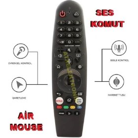 Resim Ata Elektronik Ses Komutlu - Air Mouse ÖZELLİKLİ webos tv kumandası WEBOS özellikli LG Onvo AXEN SUNNY Hİ LEVEL NEXT AXEN AWOX SİMFER TÜM MARKALARA UYUMLU 