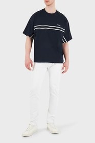 Resim Calvin Klein Şerit Detaylı% 100 Pamuk Bisiklet Yaka T Shirt LV04RE222GCEF Erkek T SHİRT LV04RE222G CEF 