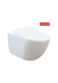 Resim Creavit Free Asma Klozet Fe320.00 + Duck Tp Yavaş Kapanan Kapak 2'li Set Beyaz 