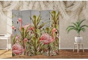 Resim Filamingolar Temalı Özel Tasarım Paravan Room Divider TYBParavan-1017100408121, 180 x 180 
