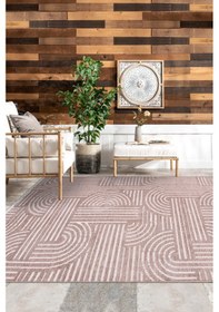 Resim Revna Bej Kahverengi Yıkanabilir Halı Kaydırmaz Pamuk Dokuma Salon Mutfak Koridor İçin Kahverengi 