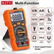 Resim NJTY Ağır Hizmet Tipi Dijital Multimetre, Otomatik Aralık Gerçek RMS ve Fazla Yük Koruması - Çift Ekran (Dijital/LCD), DC/AC Voltaj/Akım/Direnç/Frekans/Süreklilik/Diyot/Endüktans/ Sıcaklık Alanlarını Ölçme - Elektrisyenler, Ev Kullanımı, İndüstriyel Uygulamalar için Taşınabilir Cihaz #7 Pil uyumlu (Piller dahil değildir) Onaylı Test Enstrümanı 