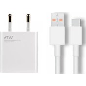 Resim Gurtech Xiaomi Uyumlu 67W Turbo Hızlı Şarj Aleti Seti Type-C 