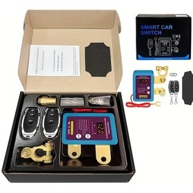 Resim Meridiangoods Blue 240a Uzaktan Kumandalı Araç Aküsü Kesme Anahtarı 12v Otomatik Kapanma Voltaj Göstergeli 