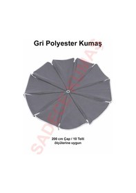 Resim Gri Polyester Kumaş, 200 Cm / 10 Telli Plaj Şemsiyesi Uyumlu 