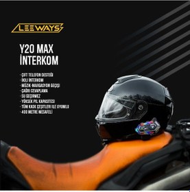 Resim 2 Adet V20 Max Telsiz Özellikli Bt 5.3 Motosiklet Kurye Kask Kulaklık Intercom Rgb 