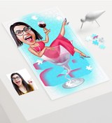 Resim Kişiye Özel Bayan Doğum Günü Karikatür 240 Parça A3 Puzzle - 2 
