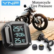 Resim YNF Motosiklet TPMS Lastik Basıncı LCD İzleme Sistemi, 2 Dış Sensör ile, Motosiklet Lastik Sıcaklık Alarmı, Pil Gücü/USB Çift Kullanım, ≤36V, Çoğu Araçla Uyumlu, Lastik Basınç İzleme Sistemi 