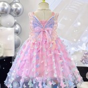 Resim Kızların Büyüleyici Kelebek Prenses Tutu Elbisesi - Kolsuz, A Kesim Orta Boy Yaz Parti ve Performans Elbisesi Büyük Fiyonk Detaylı, Pastel Tül Etekli Pembe, Mavi, Yeşil ve Sarı Renkte, Gençler için Zarif Ağ Nakış Tasarımı, Prenses Parti Elbisesi | Kelebek Motif Tasarımı | Hassas Nakış, Prenses Elbise 