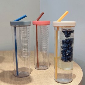 Resim 700ml Samanlı Bardak Su Şişeleri Meyve Suyu Bardakları İçme Şişesi 